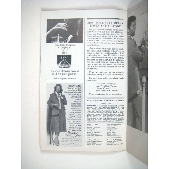 Cinderella NYC Opera Program Fall 1980 Lincoln Center Susanne Marsee Krueger - Picture 2 of 5